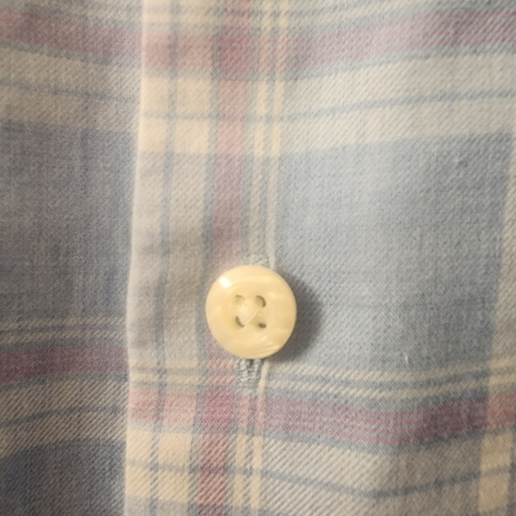 Peter Millar 100% Cotton Blue Plaid Button-Down Dress Shirt Mens Large - Picture 3 of 7